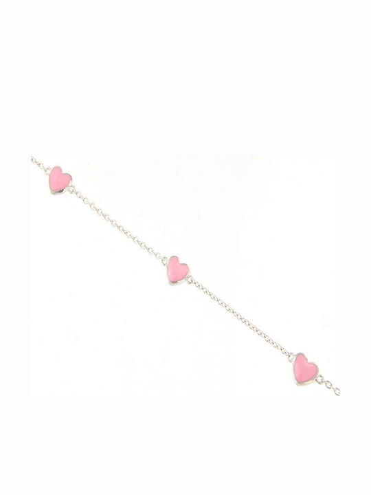 Ios Kids Bracelet from Silver with Heart & Stones