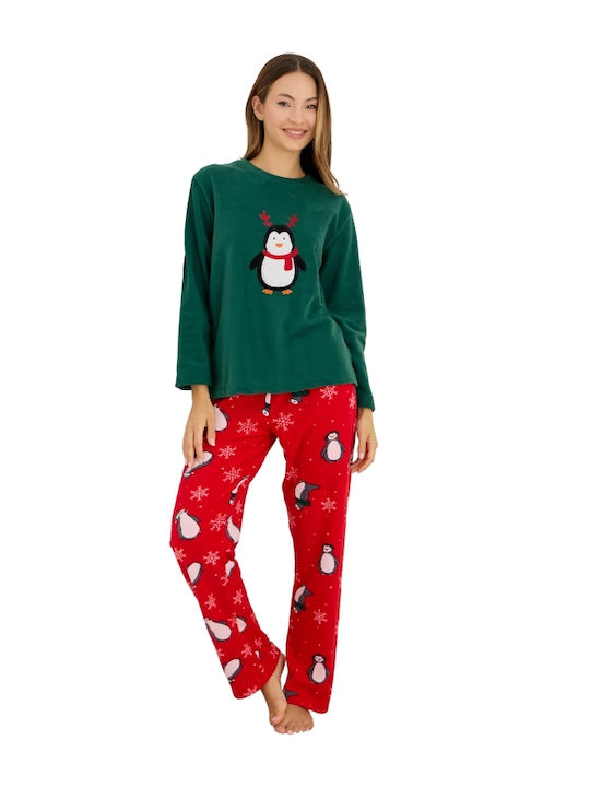 Siyah Inci Set Pijamale pentru Femei Dark Green
