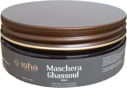 Mască Facială cu Argilă Ghassoul și Ulei de Argan 200ml Isha