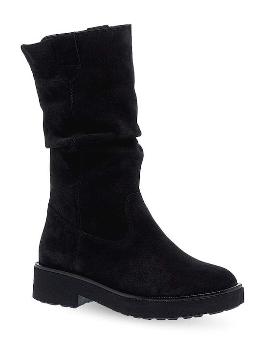 Leder Damenstiefel Schwarz