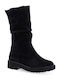 Leder Damenstiefel Schwarz