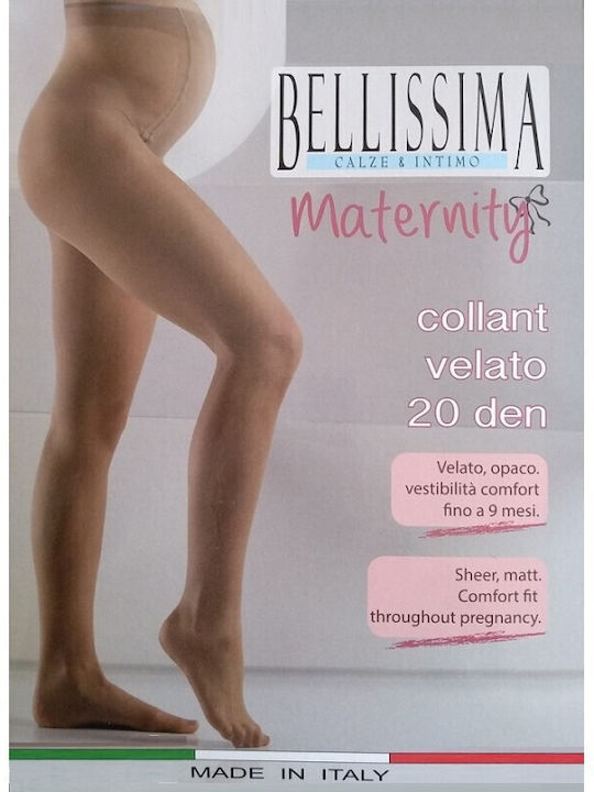 Elastische Umstandstrumpfhose Transparent Schwangerschaft 20d Karamell Honig