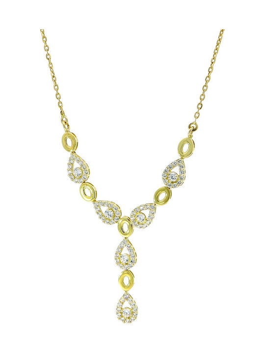 Senzio Belibasakis Halskette aus Gold 14K mit Zirkon
