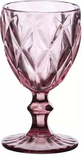 Cryspo Trio Set of Glasses for White Wine made of Glass in Purple Color 230ml 6pcs