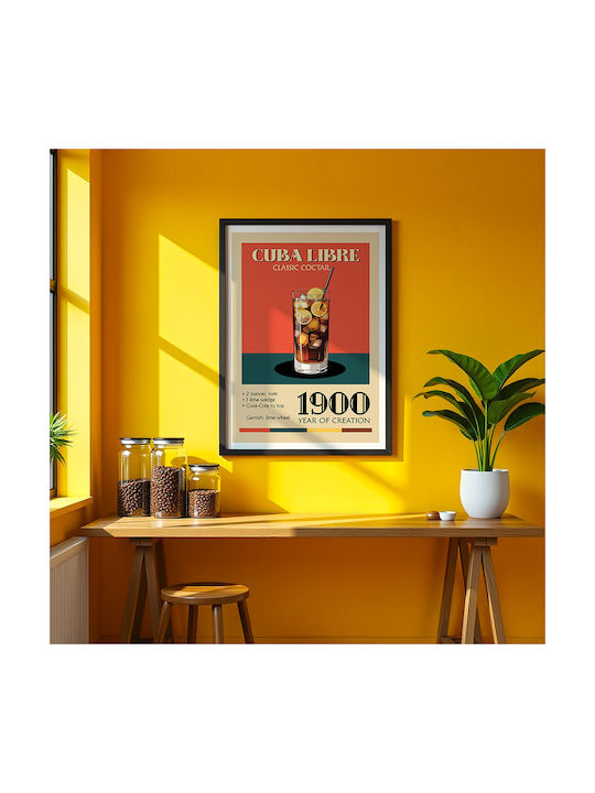 Poster Vintage Cuba Libre Classic Cocktail Pst25378 21cm X 30cm White Frame PVC