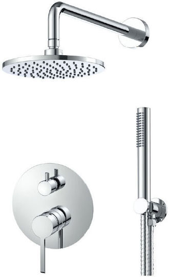 Built-in Shower Set Cora Occo 7255-100+s055-100 Silver Chrome Glossy