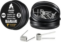 Blaze 3-ядрени Clapton Намотки Ni80 0.38ω 10 броя Thunder Cloud X Mike Vapes Blaze 3-ядрени Clapton Намотки Ni80 0.38ω 10 броя Thunder Cloud X Mike Vapes