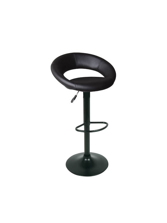 Stool Bar Belt with Back & Adjustable Height Black 2pcs 54x49x61-82cm
