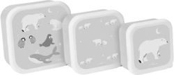 Saro Polar Bear Plastic Kids' Food Container Se...