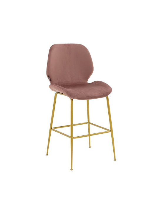 Hocker Bar mit Rückenlehne Metall Impel Pink 2Stück 48x61x103cm