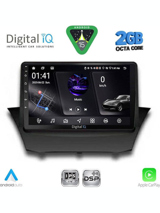 Digital IQ Auto-Audiosystem für Ford Fiesta 2008-2017 (Bluetooth/USB/WiFi/GPS/Apple-Carplay/Android-Auto) mit Touchscreen 9"