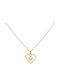 Κολιέ με σχέδιο Καρδιά από Χρυσό 9Κ με Πέρλες