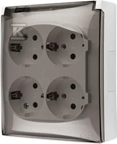 Simon Aquaclick Socket Ip44 Schuko 4x Quick-switch Transparent Flap Screens White Acgsz4cz/11a