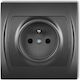 Logo Single Socket 2p+z Graphite 11lgp-1zp