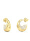 Guess Earrings Hoops made of Steel Gold Plated with Stones