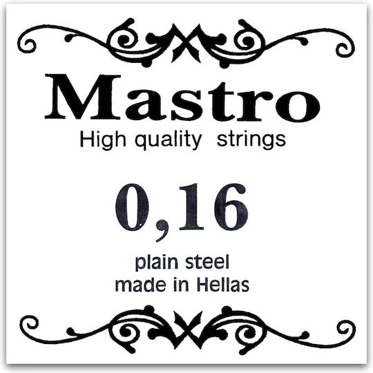 Mastro Единична Стомана Хорда за Лютеница Plain 16" Край на цикъла