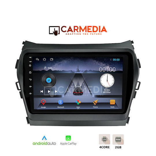 Carmedia Ηχοσύστημα Αυτοκινήτου για Hyundai iX45 2013-2017 (Bluetooth/USB/WiFi/GPS/Apple-Carplay/Android-Auto) με Οθόνη Αφής 9"