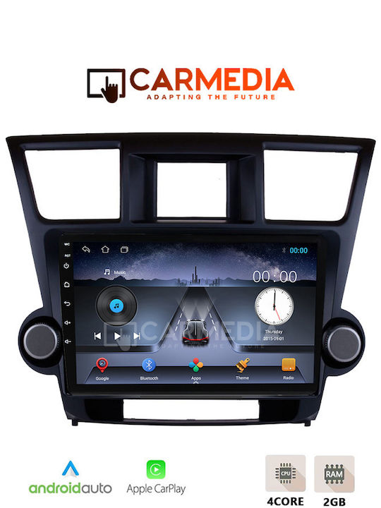 Carmedia Car Audio System for Toyota Highlander 2008-2015 (Bluetooth/USB/WiFi/GPS/Apple-Carplay/Android-Auto) with Touch Screen 10"
