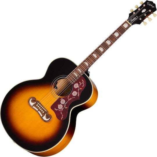 Epiphone Полуакустичен Китара J-200 Studio Реколта Sunburst