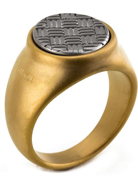 Goldsmith Ανδρικό Δαχτυλίδι από Ατσάλι Επιχρυσωμένο
