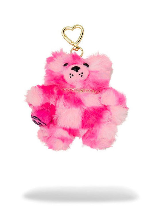 Sprayground Pink Fur Check Bear Cub Keychain K8351 Ροζ