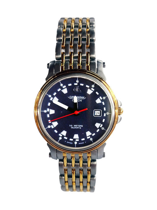 Catamaran Men's Watch 35mm Battery with Silver Metal Bracelet