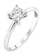 Single Stone Ring in 18K White Gold with Diamond