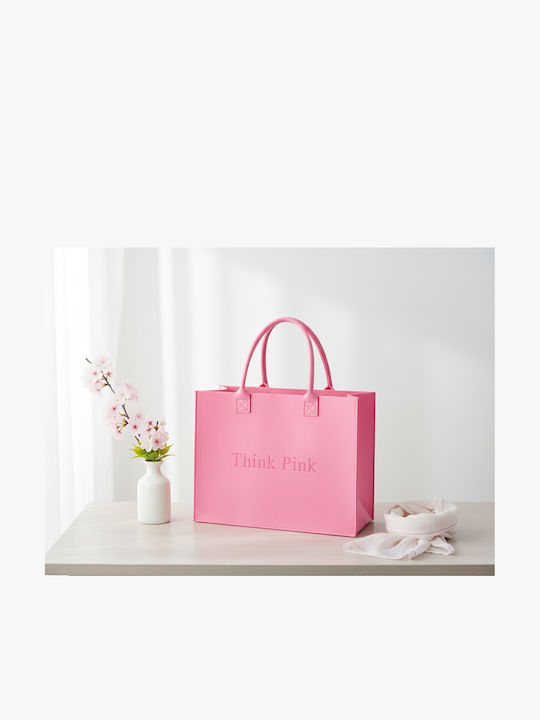 Felt Shoulder Bag 44x34cm Fuchsia