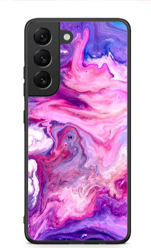 Samsung S22 Plus Marble Art Черен Лъскав Калъф