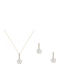 Set with Necklace , Earrings & Pendant from Gold 14K with Stones