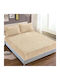 Silk Fashion Bettwäsche-Set Überdoppel mit Gummiband 160x200+30cm. Braid Ivory 2Stück