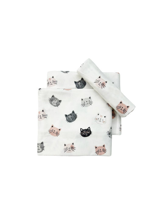 Bunny Bebe Set Lenjerii De Patut Bebe Pentru Patut Flanelă Cu Cauciuc Cat Bej 160x105cm