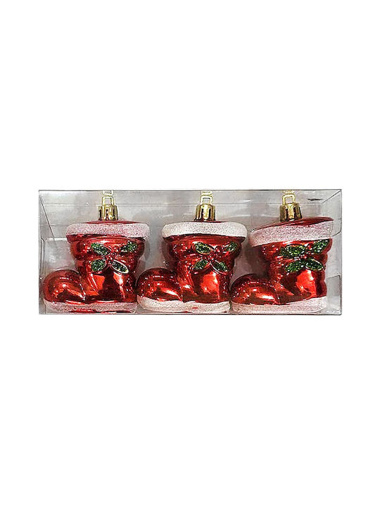 Hanging Boot Ornament 5x6.5cm Set 3pcs