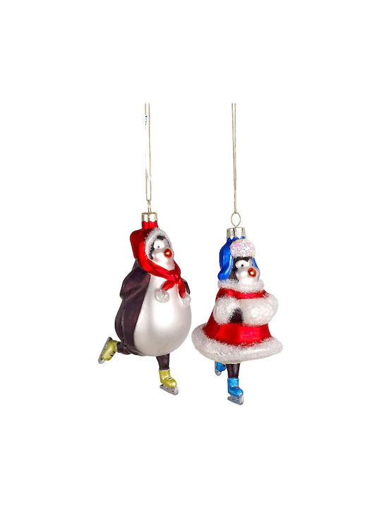 Висящ Висящ Penguin Украса Стъклен Комплект 2бр