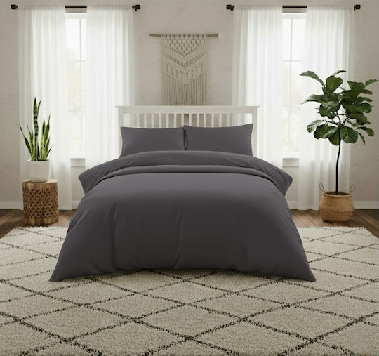 Melinen Super-Doppel 160x200+35cm mit Gummizug Lavish Dark Grey