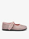 Παιδικές Μπαλαρίνες mit verstellbarer Metallschließe Leder Rosa