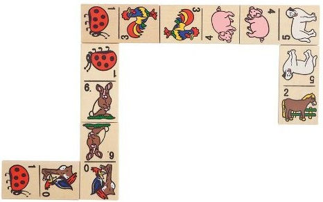 Board Game Animal Dominoes for 2-4 Players 3+ Years Old Goki
