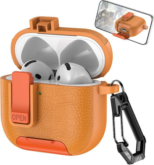 Hülle Silikon in Orange Farbe für Apple AirPods 4