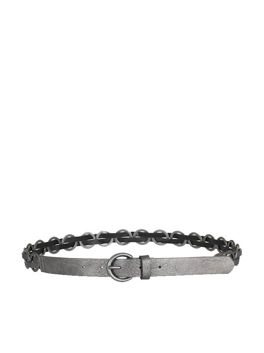 Leather Women's Belt Chain Silver