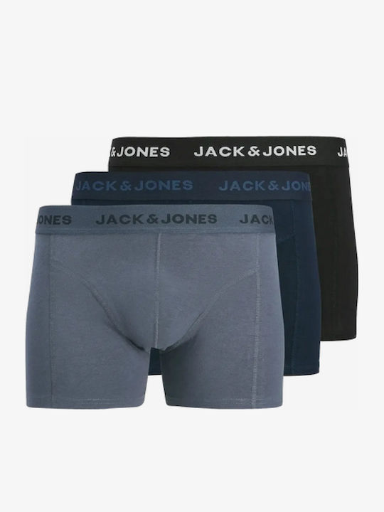 Jack & Jones Μποξεράκια 3Pack Μαύρο, Μπλε, Γκρι