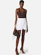 Satin Mini Skirt White