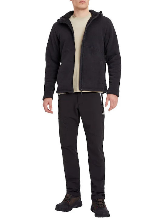 Viana Men's Fleece Cardigan with Hood Black