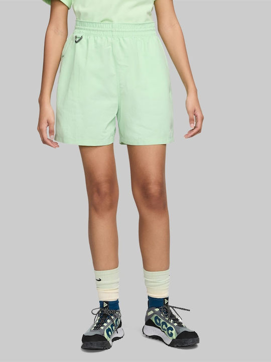 Nike Femei Talie înaltă Pantaloni scurți Kaki