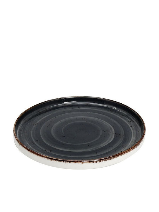 Espiel Terra Grey Serving Plate Shallow Gray with Diameter 26cm 6 Pieces