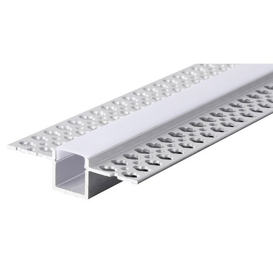Walled Aluminum Profile LED Strip Drywall Stp401a 1.5x5.6cm 2m Ip20 Silver Bot Lighting