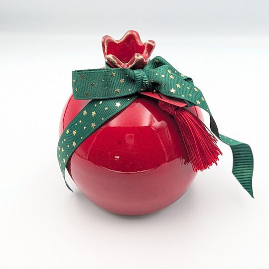 Grekas Home Handmade Tabletop Lucky Charm Pomegranate Red Ceramic 11cm 1pcs