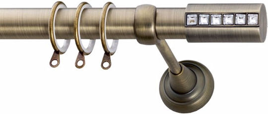 Frans Metallisches Vorhangstangen E5 Doppel mit der Eisenbahn Φ25mm 160cm Antik Bronze