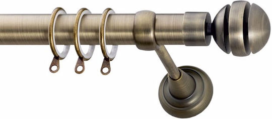 Frans Metallisches Vorhangstangen E6 Einzeln Φ25mm 200cm Antik Bronze