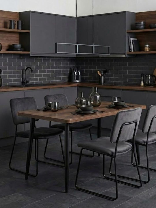 Levico Table Dining Room Wooden Smoked Walnut 1...
