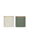 Metal Storage Box Bamboo Lid 2 Colors 11.4 X 11.4 X 12.6cm